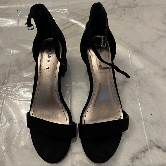 Suede block heeled sandals in black size US 7.5 - Picture 2 of 9